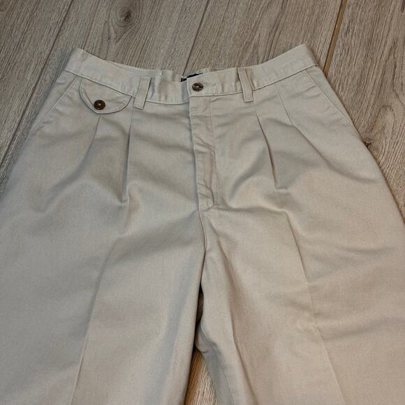 Vintage Lee Khaki Chino Tapered High Waist Chino Womens 12 Petite '85 - Picture 2 of 9